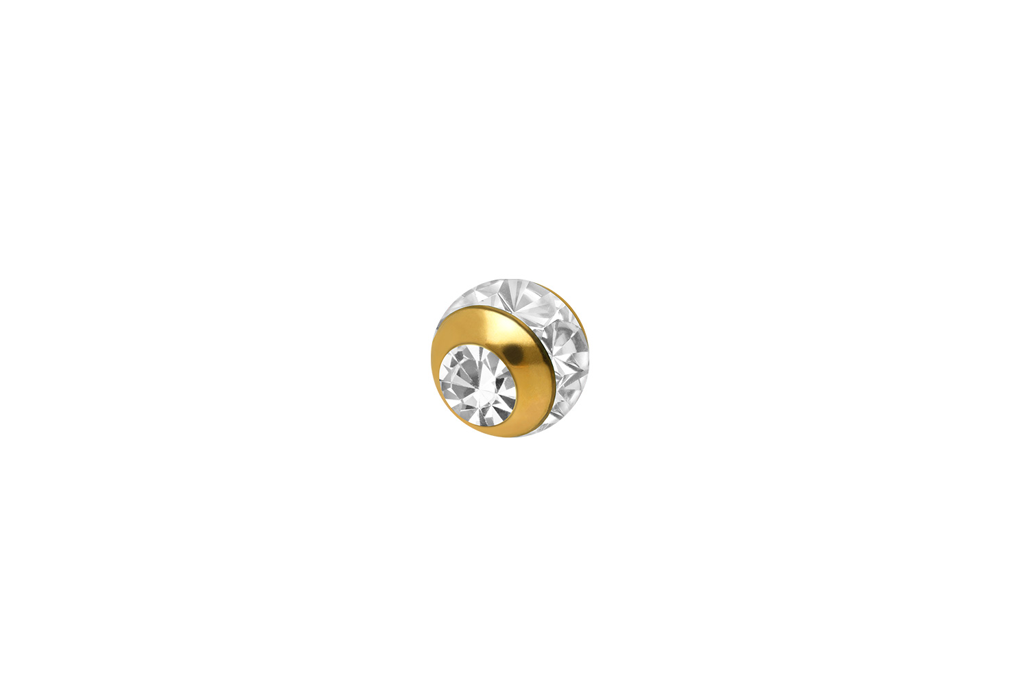 Chirurgenstahl Schraubkugel EPOXY-RING + KRISTALL von Piercingline